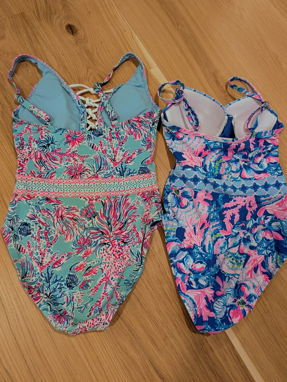 Lilly Pulitzer Floral One-Piece Swimsuit - Pink & Blue - Picture 2 of 3